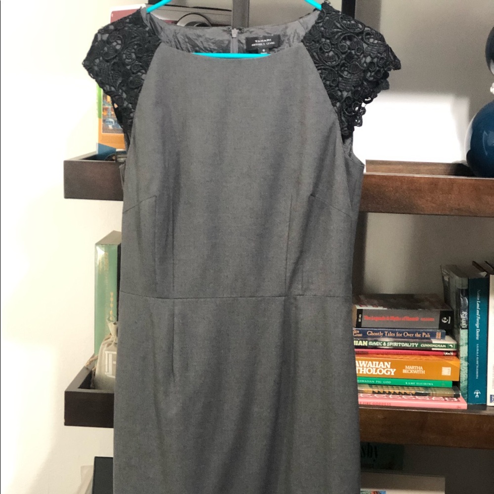 Grey dress . Nice for an interview.